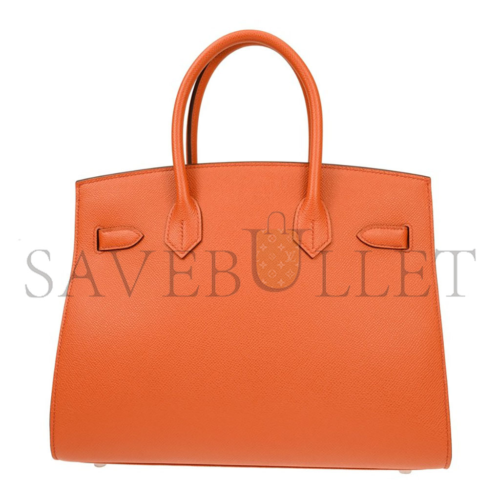 HERMES BIRKIN 35 EPSOM LEATHER ORANGE SILVER BUCKLE LUXURY BAG BK30R1EPSSO (35*28*18cm)